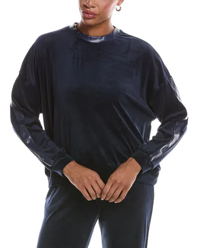 Knit Riot Velour Lounge Crewneck Sweatshirt In Navy