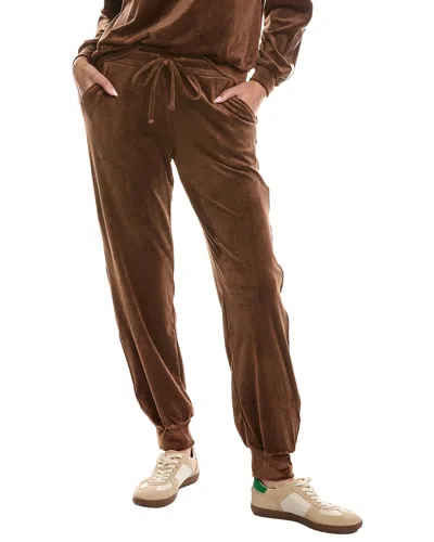 Knit Riot Velour Track Jogger In Brown