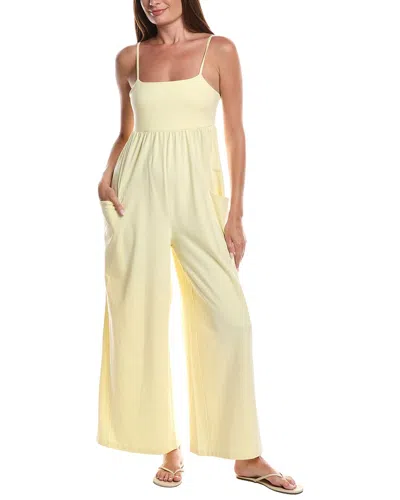 Knit Riot Wide Leg Jumpsuit In Yellow