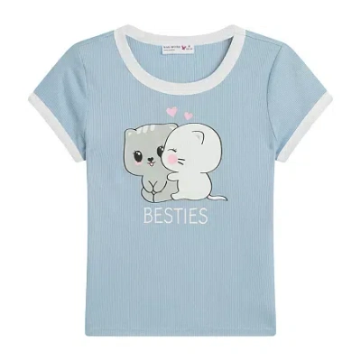 Knit Works Big Kid Girls Crew Neck Short Sleeve Regular Fit Graphic T-shirt In Blue