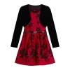 Knit Works Big Kid Girls Floral 2-pc. Dress Set In Red