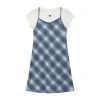 Knit Works Big Kid Girls Plaid 2-pc. Dress Set In Blue