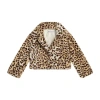 Knit Works Cheetah Toddler Girls Faux Fur Midweight Coat In Brown