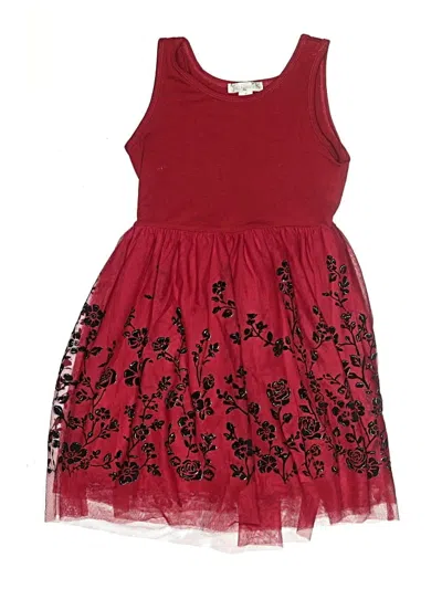Pre-owned Knit Works Kids' Dress In Burgundy