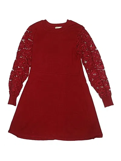Pre-owned Knit Works Kids' Dress In Burgundy