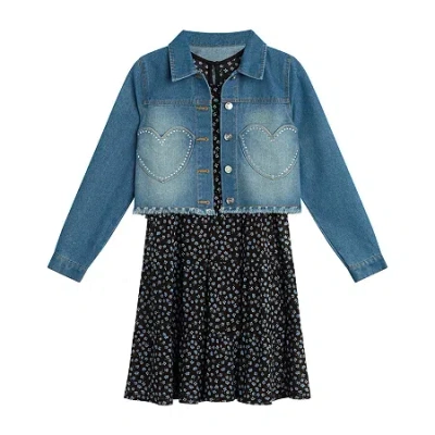 Knit Works Little & Big Kid Girls 2-pc. Dress Set In Black