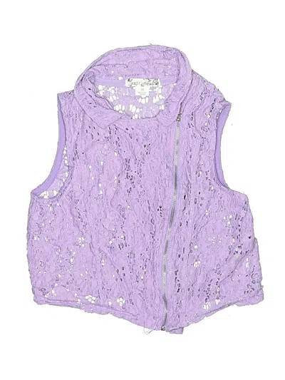 Pre-owned Knit Works Kids' Sleeveless Top Purple Halter Neckline Tops