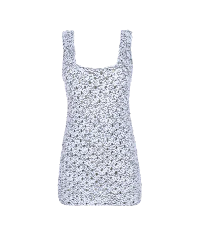 Knitel Reflective Couture Mini Dress In White