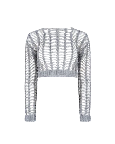 Knitel Reflective Net Set In Cloud Grey