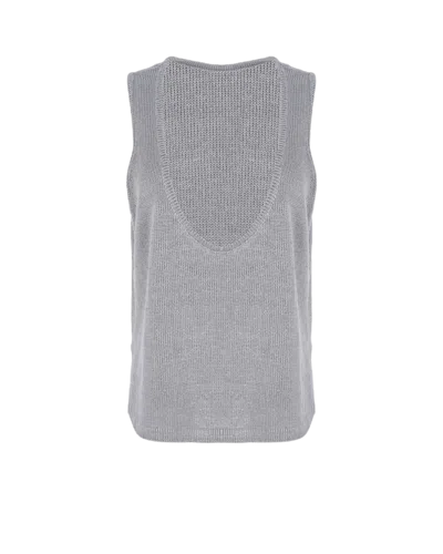 Knitel Reflective Top In Cloud Grey