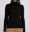 Knitss Opal Mock Neck Sweater In Black In Black