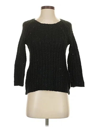 Pre-owned Knitted & Knotted 3/4 Sleeve Top Black Boatneck Tops