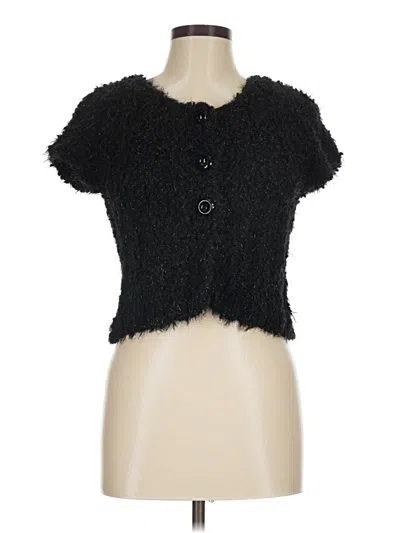Pre-owned Knitted & Knotted Cardigan Sweater In Black