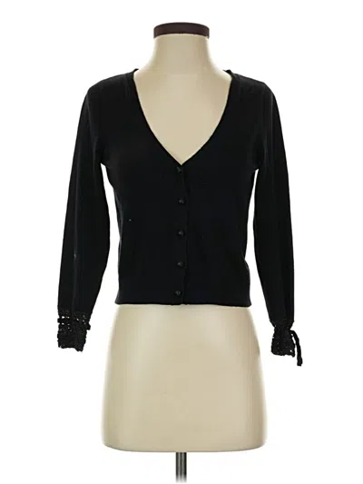 Pre-owned Knitted & Knotted Cardigan Sweater In Black