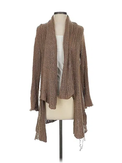 Pre-owned Knitted & Knotted Cardigan Sweater In Brown
