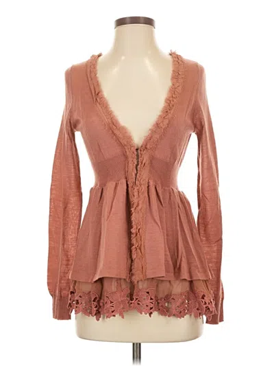 Pre-owned Knitted & Knotted Cardigan Sweater In Brown