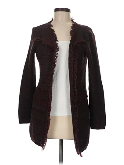 Pre-owned Knitted & Knotted Cardigan Sweater In Burgundy