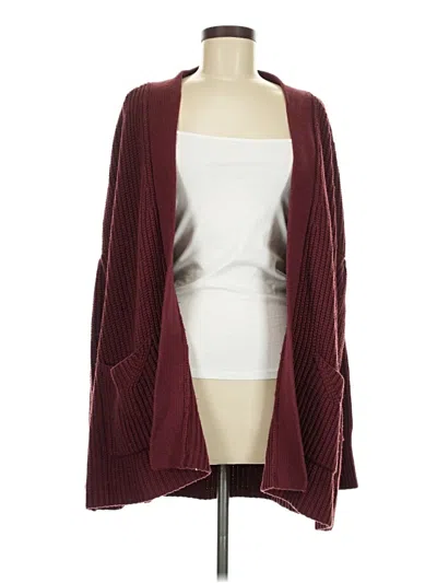 Pre-owned Knitted & Knotted Cardigan Sweater In Burgundy