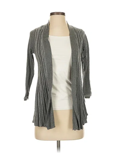 Pre-owned Knitted & Knotted Cardigan Sweater In Gray
