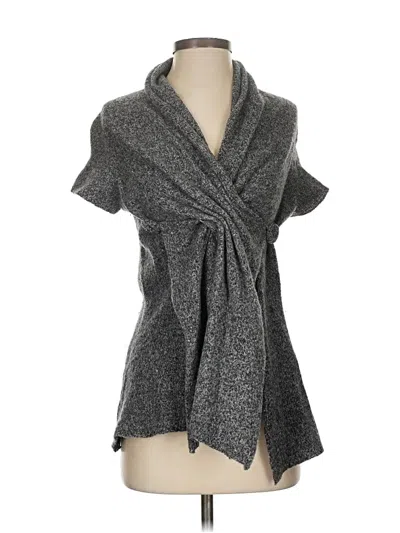 Pre-owned Knitted & Knotted Cardigan Sweater In Gray