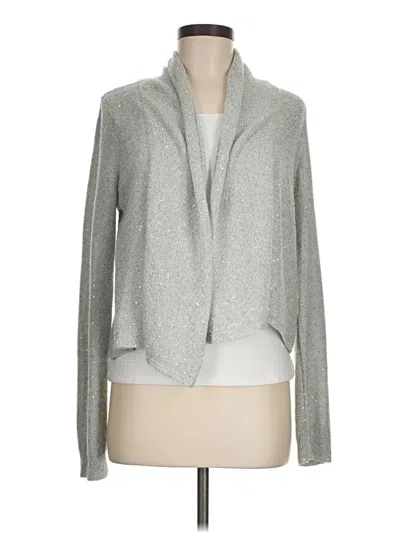 Pre-owned Knitted & Knotted Cardigan Sweater In Gray