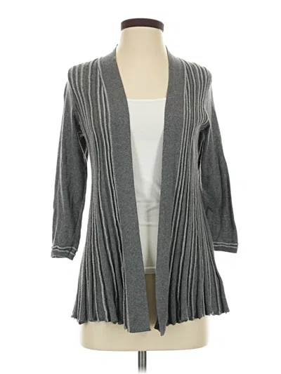 Pre-owned Knitted & Knotted Cardigan Sweater In Gray