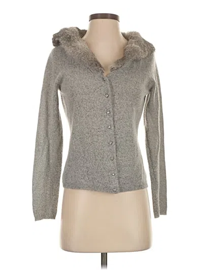 Pre-owned Knitted & Knotted Cardigan Sweater In Gray