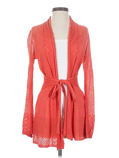 Pre-owned Knitted & Knotted Cardigan Sweater In Orange
