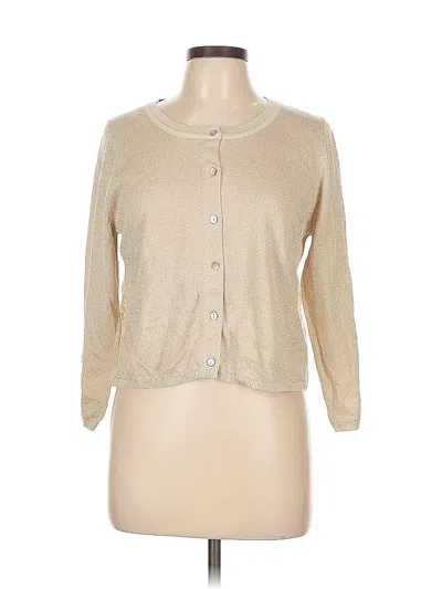 Pre-owned Knitted & Knotted Cardigan Sweater In White