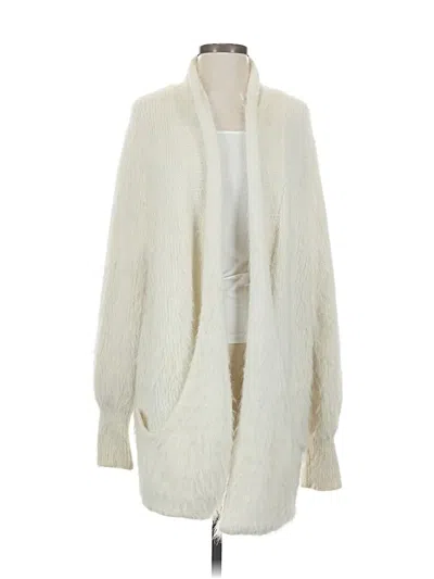 Pre-owned Knitted & Knotted Cardigan Sweater In White