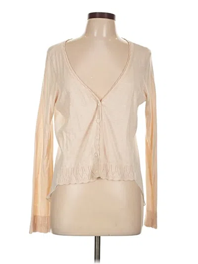 Pre-owned Knitted & Knotted Cardigan Sweater In White
