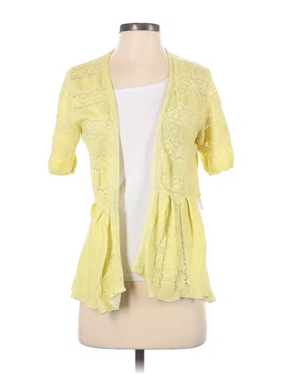 Pre-owned Knitted & Knotted Cardigan Sweater In Yellow