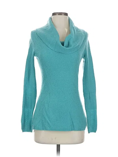 Pre-owned Knitted & Knotted Cashmere Pullover Sweater In Blue