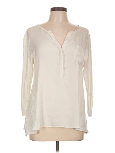 Pre-owned Knitted & Knotted Long Sleeve Blouse In Ivory