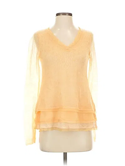 Pre-owned Knitted & Knotted Long Sleeve Blouse In Orange