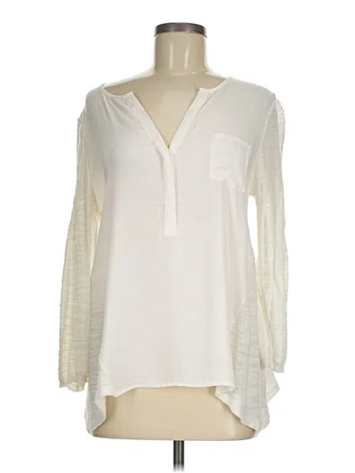 Pre-owned Knitted & Knotted Long Sleeve Blouse In White