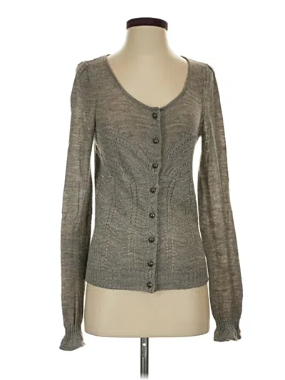 Pre-owned Knitted & Knotted Long Sleeve Top Gray Sweetheart Neckline Tops