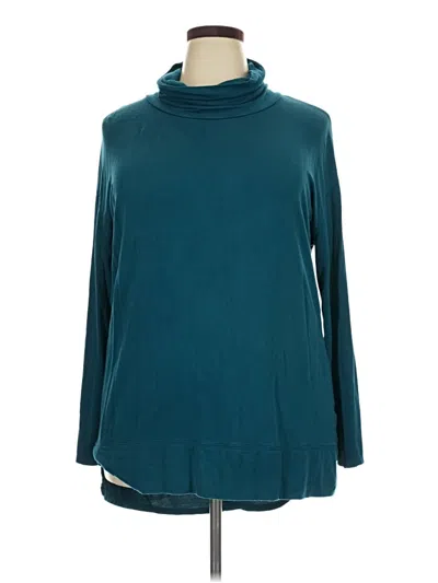 Pre-owned Knitted & Knotted Long Sleeve Turtleneck In Teal