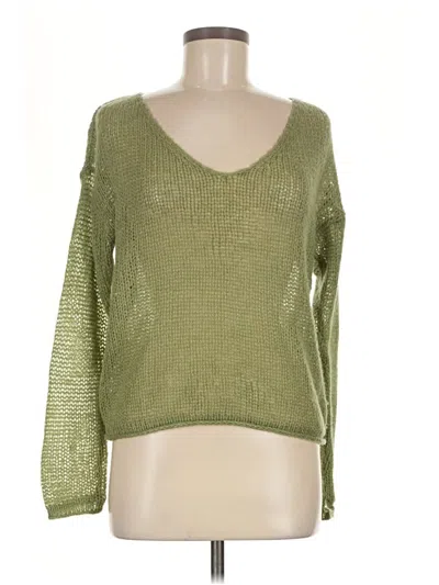 Pre-owned Knitted & Knotted Pullover Sweater In Green