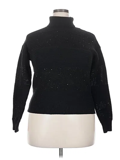 Pre-owned Knitted & Knotted Turtleneck Sweater In Black