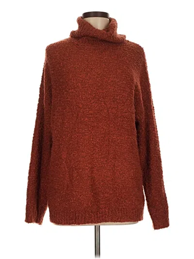 Pre-owned Knitted & Knotted Turtleneck Sweater In Brown