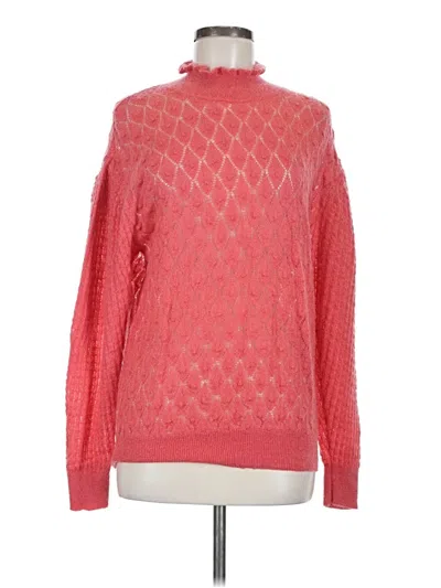 Pre-owned Knitted & Knotted Turtleneck Sweater In Pink