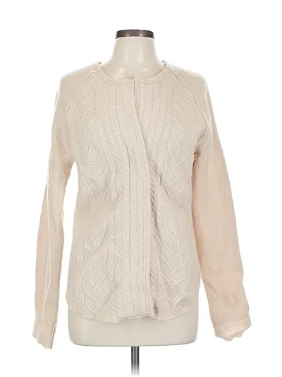 Pre-owned Knitted & Knotted Wool Cardigan Sweater In White