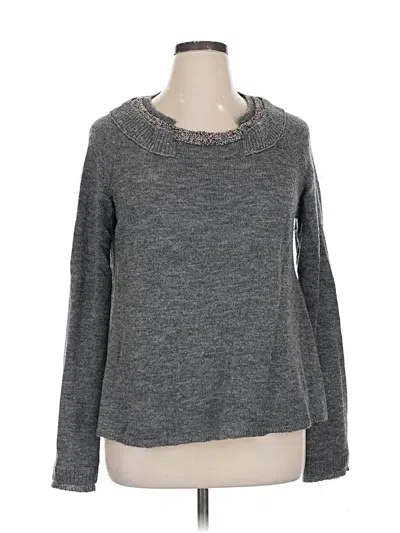 Pre-owned Knitted & Knotted Wool Pullover Sweater In Gray