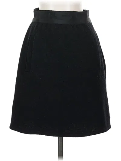 Pre-owned Knitted & Knotted Wool Skirt In Black