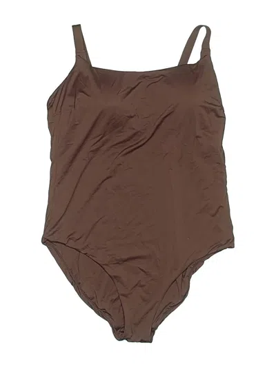 Pre-owned Knix One Piece Swimsuit In Brown