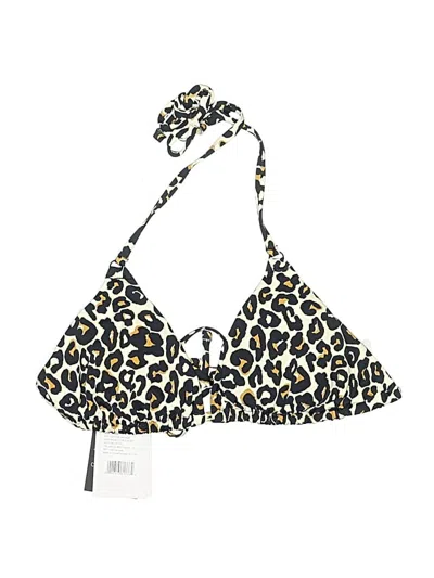 Pre-owned Knix Swimsuit Top Black Animal Print Pattern Swimwear