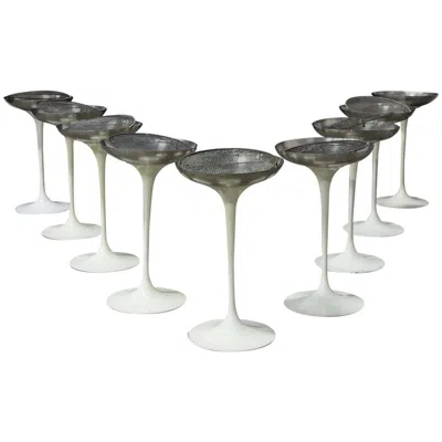 Pre-owned Knoll 1960, Eero Saarinen For  International, Set Of Seven White Tulip Ashtrays