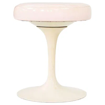 Pre-owned Knoll 1960s Eero Saarinen For  152 Tulip Swivel Stool With Vinyl Seat In Sand
