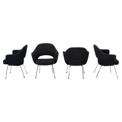 Pre-owned Knoll 1960s Eero Saarinen For  Dining Arm Chair In Grey Hopsack 3x Available In Gray